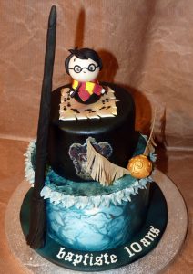 gâteau anniversaire, sans gluten Harry Potter baguette et vif d'or