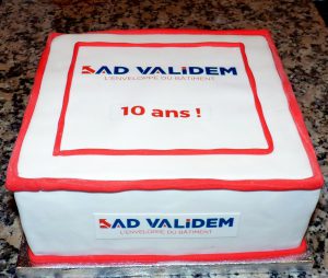 gâteau anniversaire entreprise, sans gluten Ad Validem