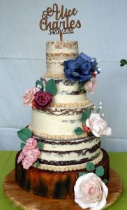 gâteau de mariage sans gluten champêtre