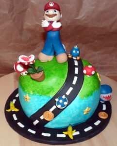 gâteau anniversaire, sans gluten Mario kart