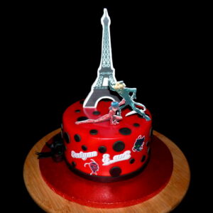 gateau anniversaire, sans gluten, Miraculous tour Eiffel