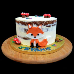 gâteau anniversaire, sans gluten nude-cake renard
