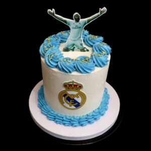 Gâteau Benzema blanc et bleu